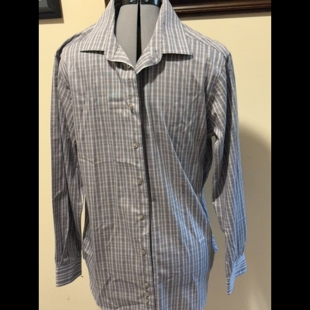 Kenneth Cole Gray Dress Shirt with Pointed Collar